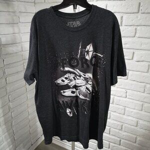 Star Wars Men's Size XL Dark Grey Short Sleeves Straight Fit T-shirt